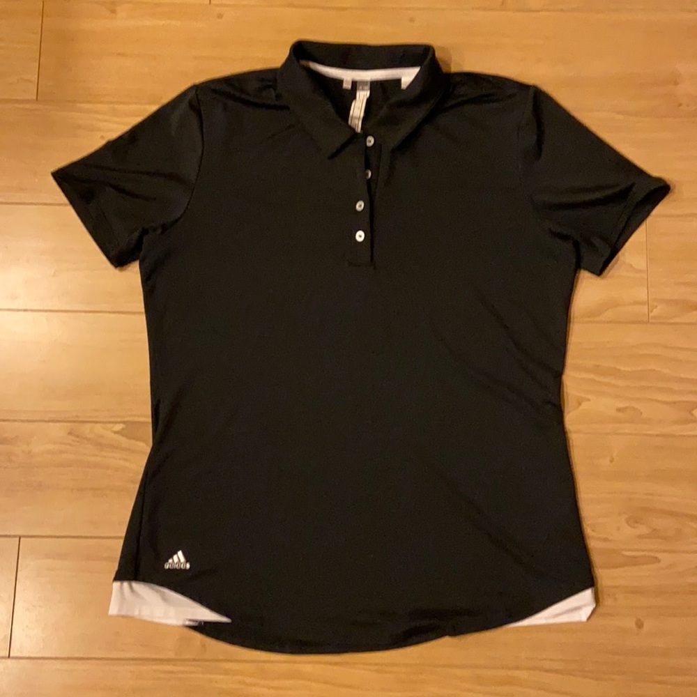 Adidas black golf polo